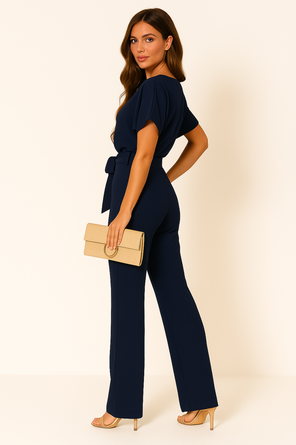 Ponte Knit Batwing Jumpsuit for Elegant Everyday Styling