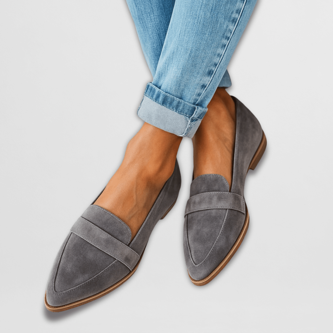 Women's Pointed Toe Slip-On Loafers - Matte Suede Finish