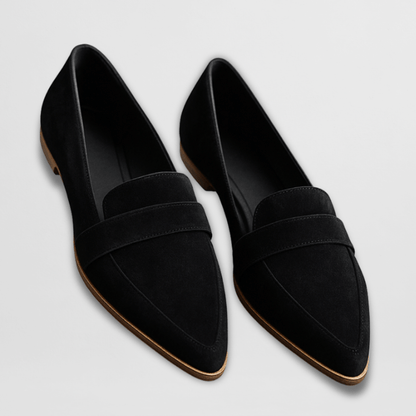 Women's Pointed Toe Slip-On Loafers - Matte Suede Finish