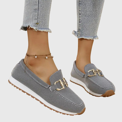 Women's Slip-On with Gum Sole Trainer Loafers - Breathable Mesh