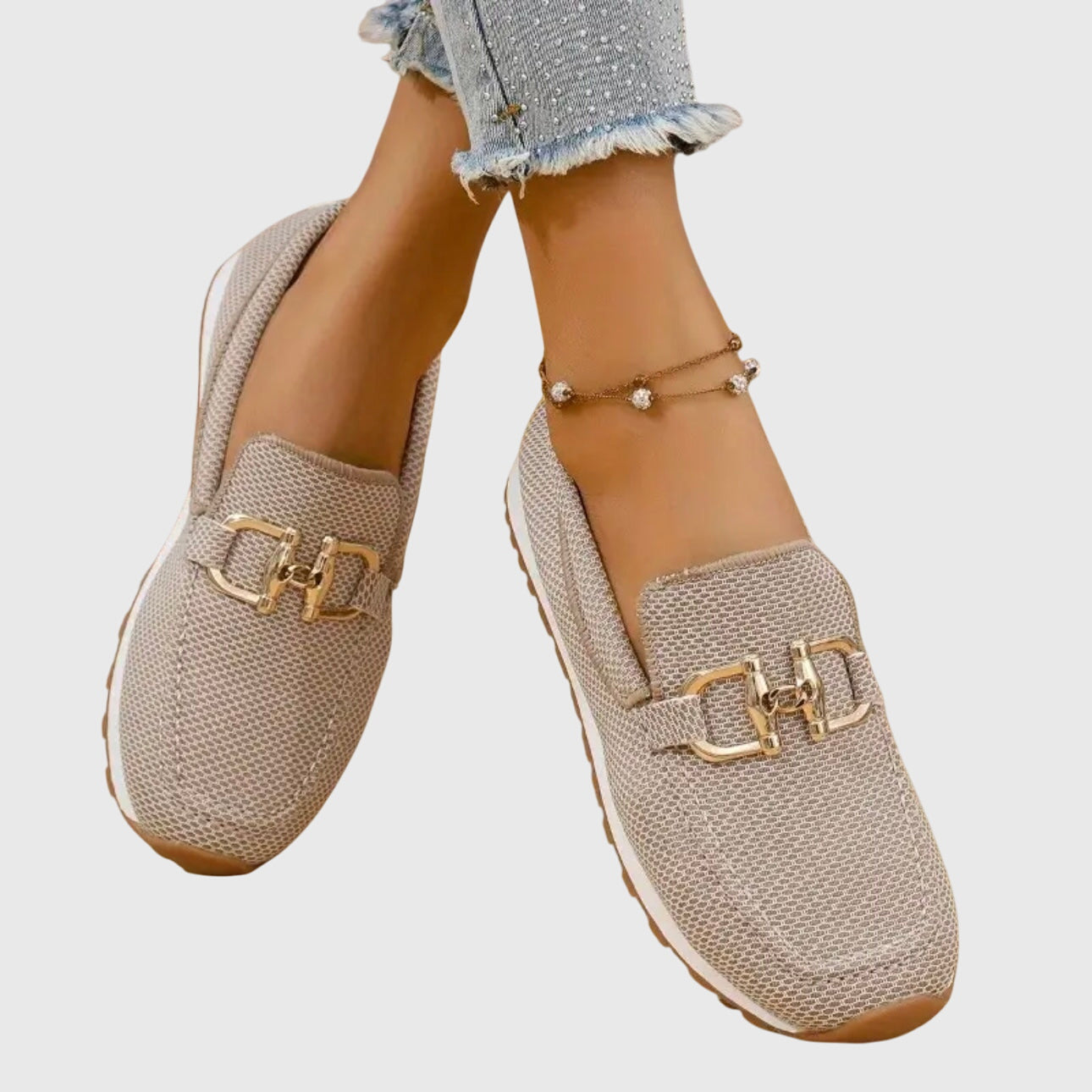 Women's Slip-On with Gum Sole Trainer Loafers - Breathable Mesh