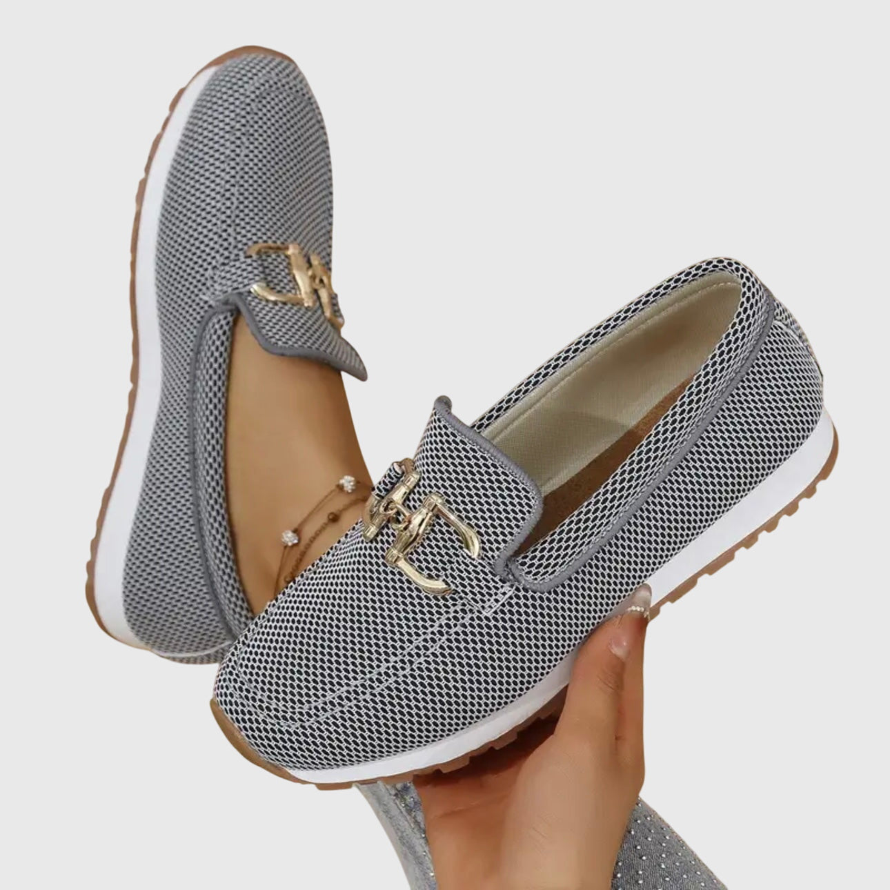 Women's Slip-On with Gum Sole Trainer Loafers - Breathable Mesh