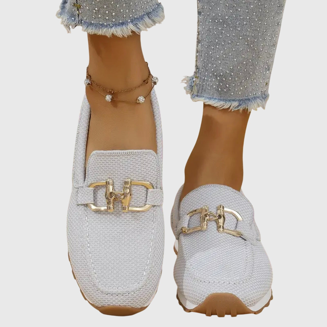 Women's Slip-On with Gum Sole Trainer Loafers - Breathable Mesh