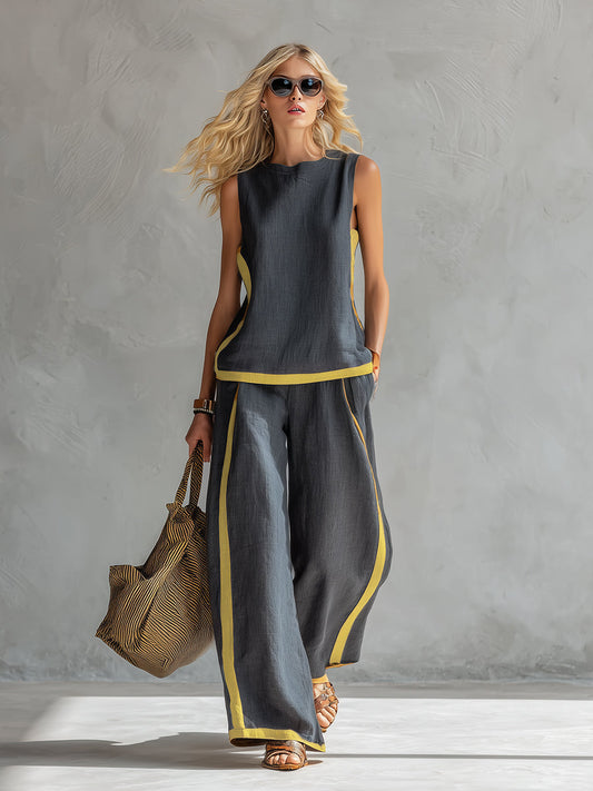 Contemporary Contrast Two-Piece Set