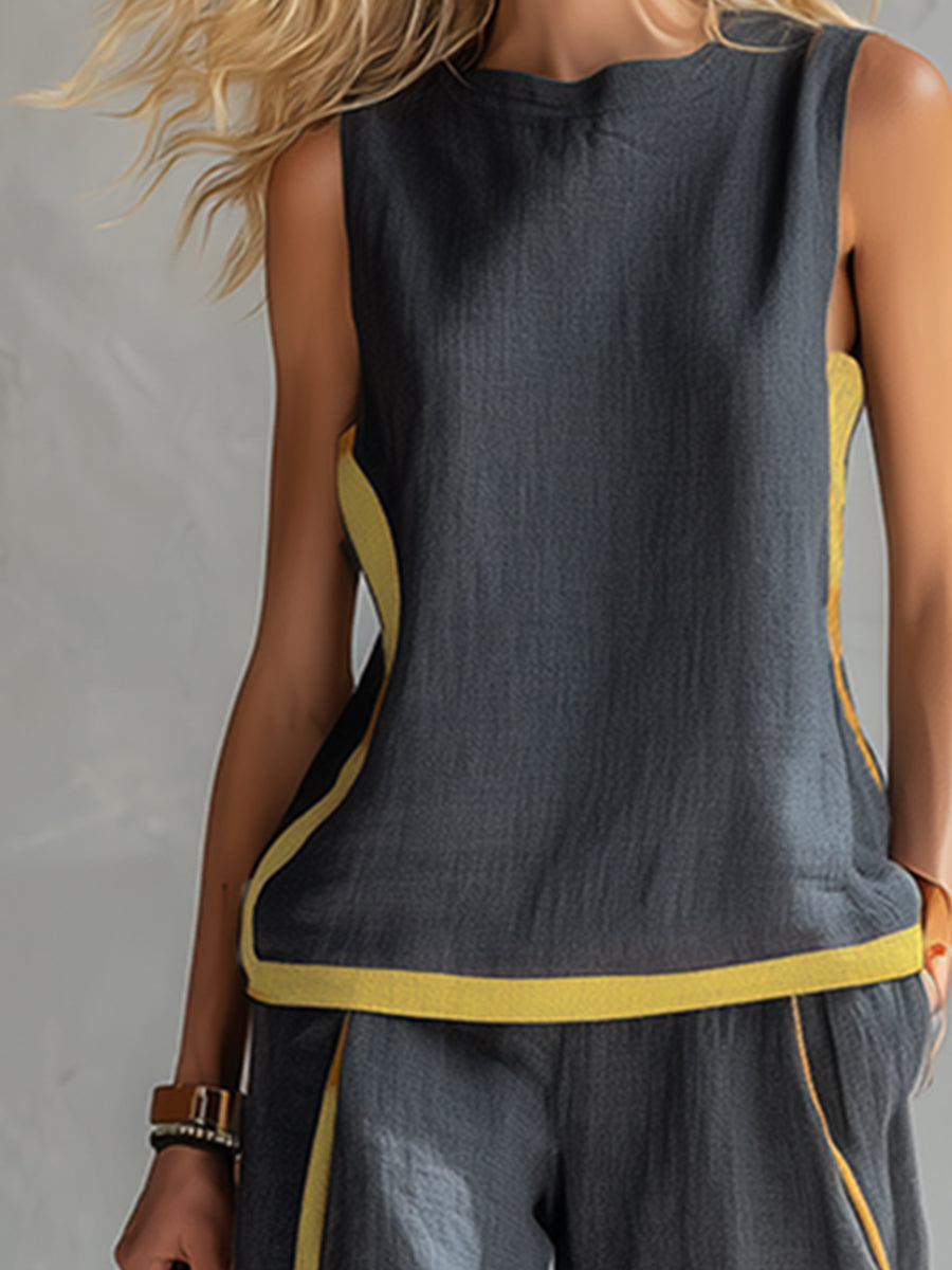 Contemporary Contrast Two-Piece Set