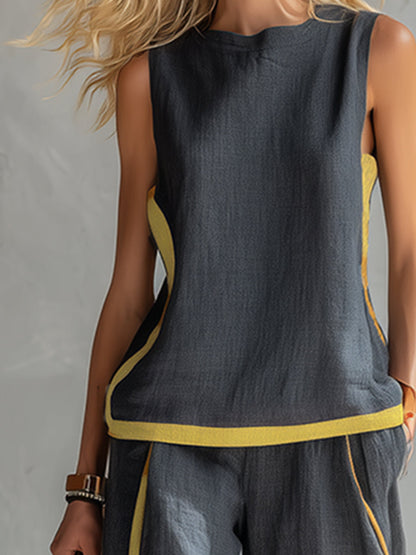 Contemporary Contrast Two-Piece Set