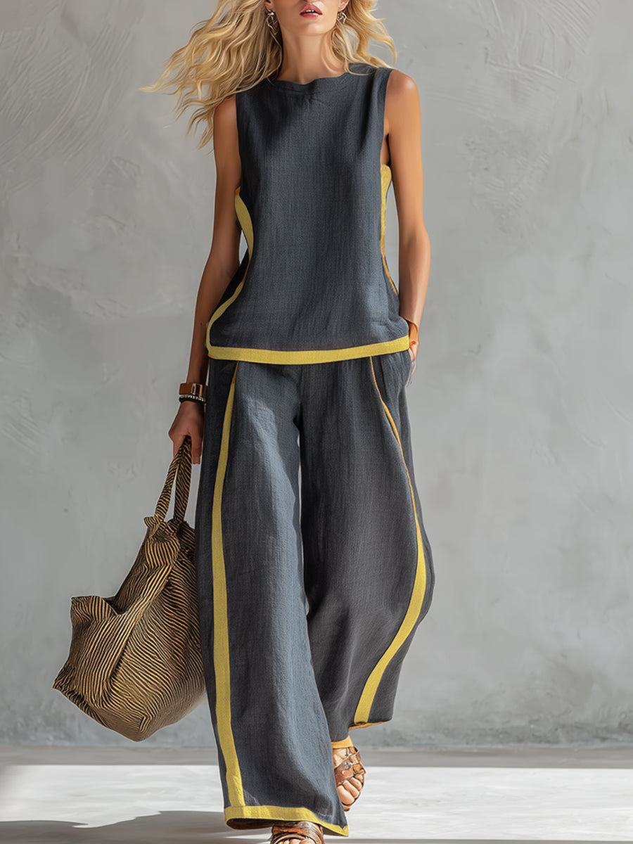 Contemporary Contrast Two-Piece Set