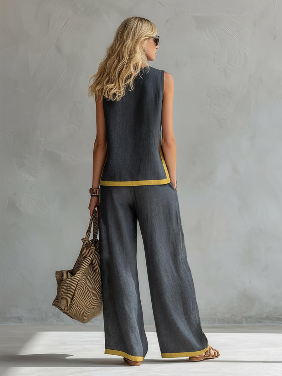 Contemporary Contrast Two-Piece Set