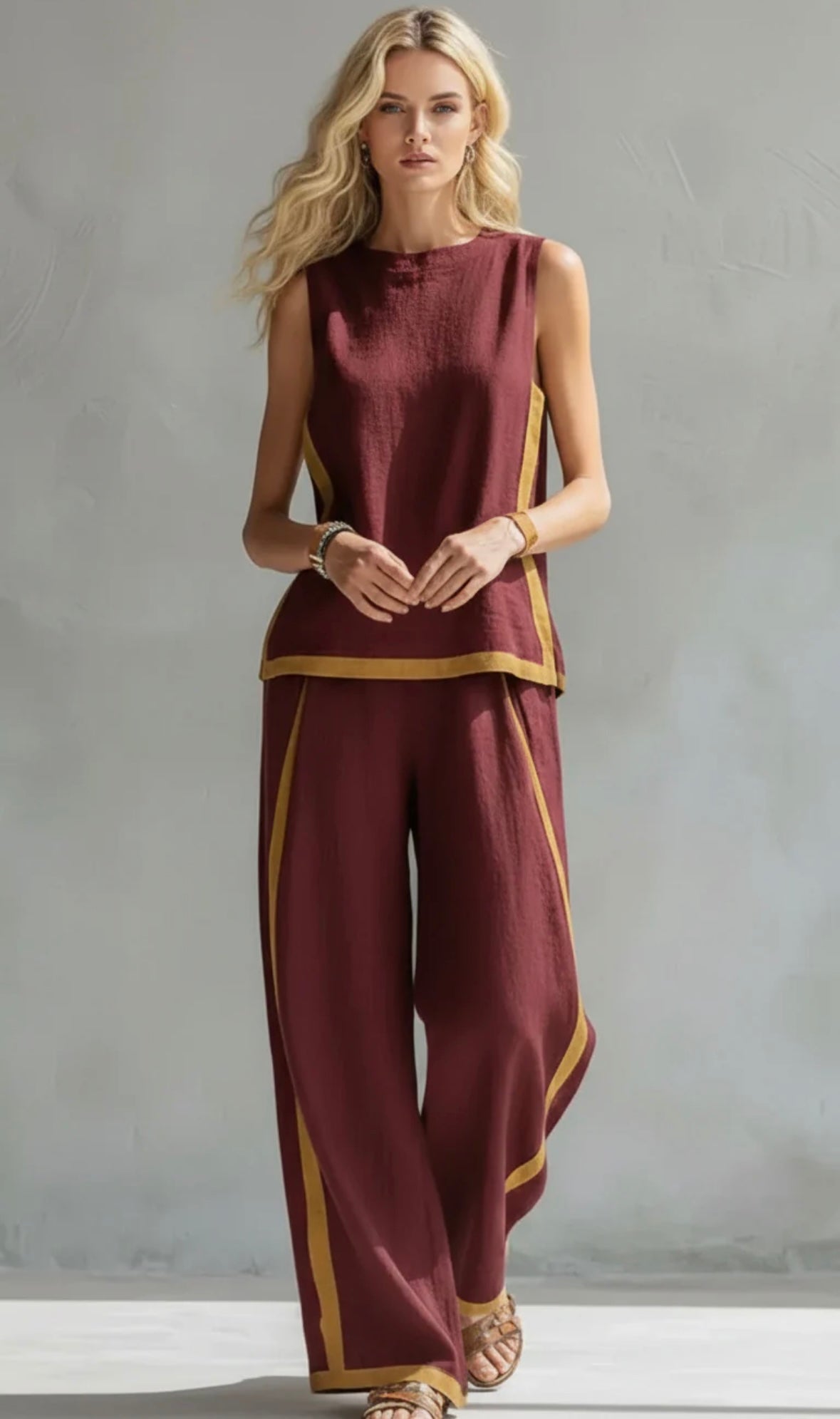 Contemporary Contrast Two-Piece Set