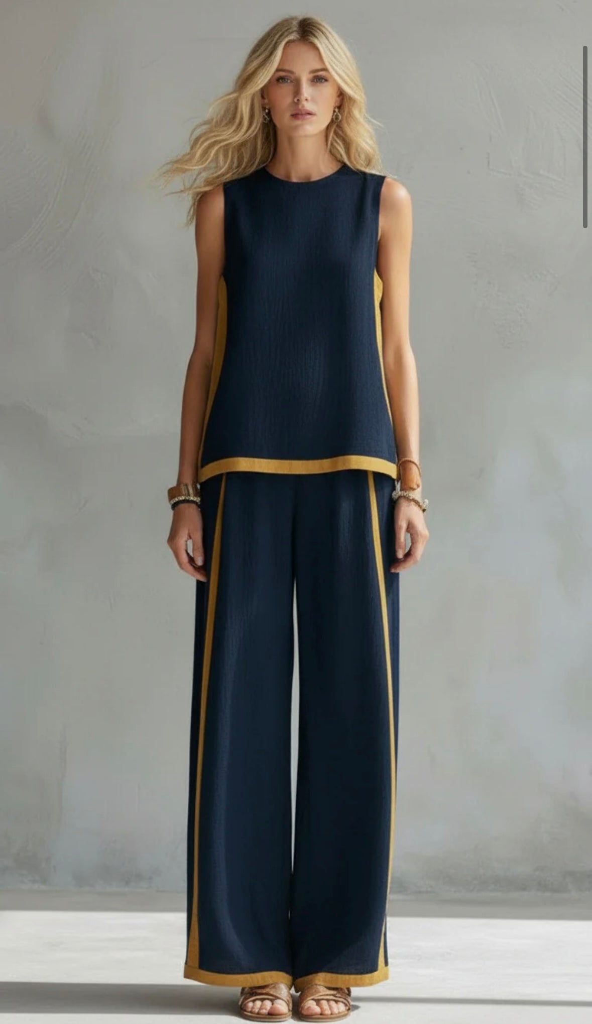Contemporary Contrast Two-Piece Set