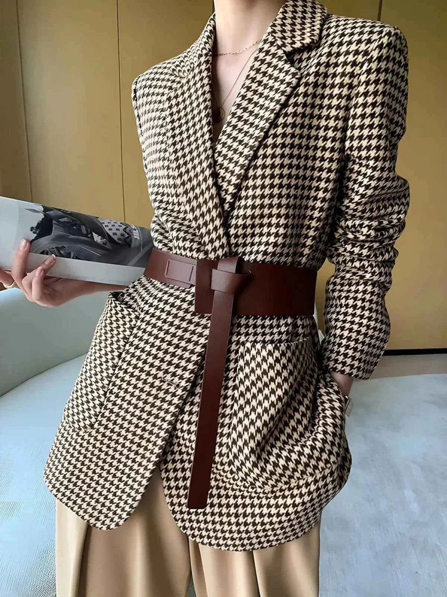Blazer with Belt – Defined Waist Fit for Elegant Silhouette