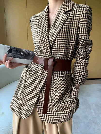 Blazer with Belt – Defined Waist Fit for Elegant Silhouette