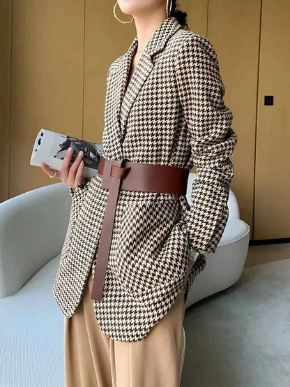 Blazer with Belt – Defined Waist Fit for Elegant Silhouette