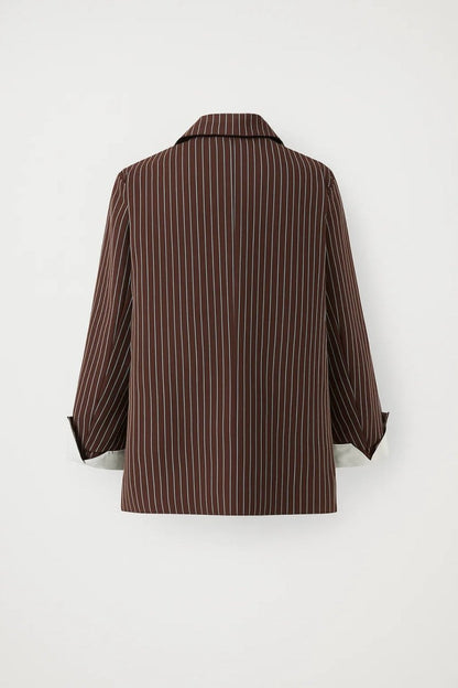 Pinstripe Blazer – Relaxed Tailored Fit for Smart Casual Style