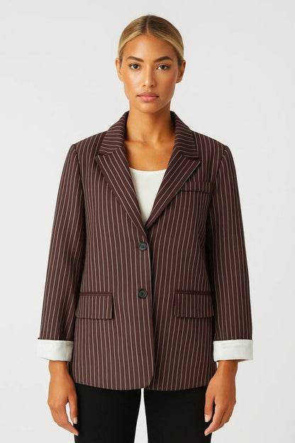 Pinstripe Blazer – Relaxed Tailored Fit for Smart Casual Style