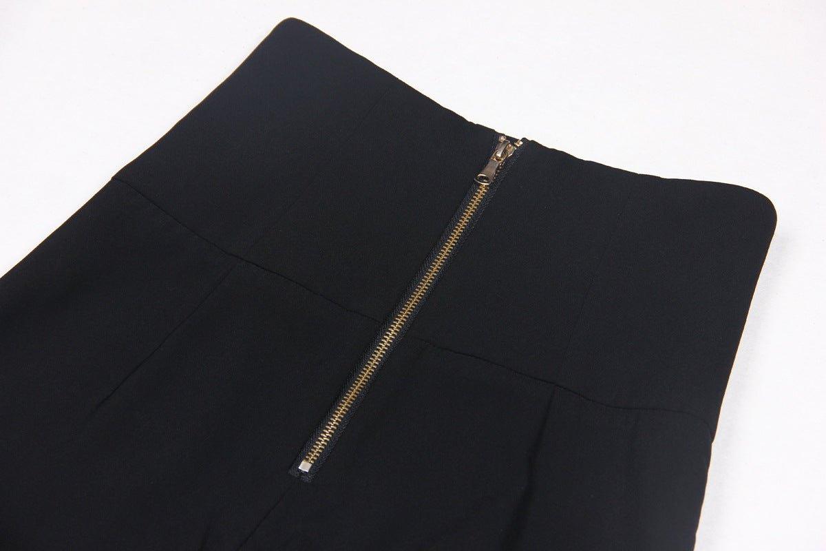 Pearl Cropped Top and High-Waist Trousers Set for Chic Style