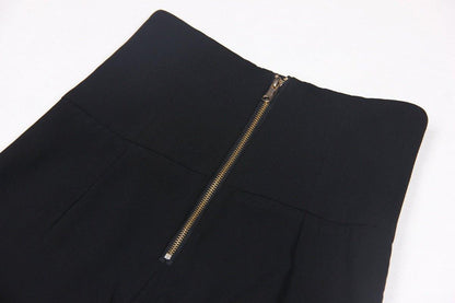 Pearl Cropped Top and High-Waist Trousers Set for Chic Style