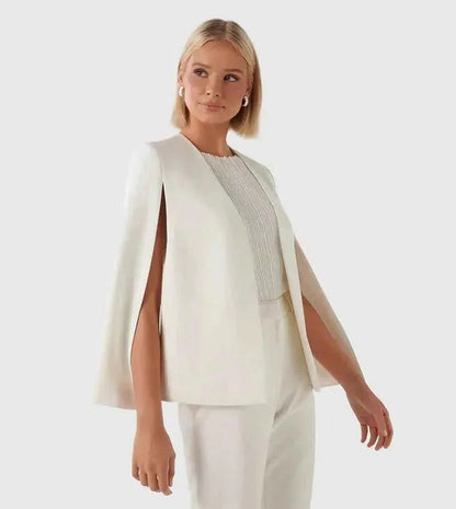 Cape Blazer with Flowing Design – Elegant Statement Layering Piece