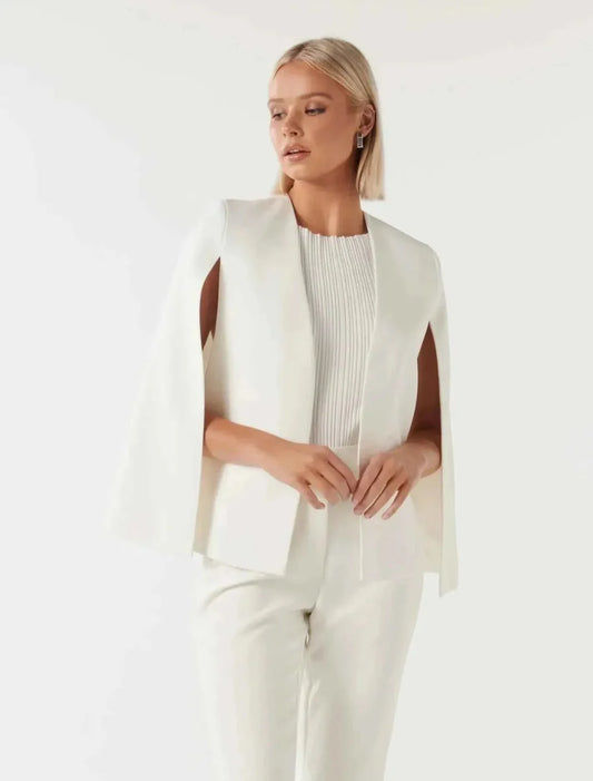 Cape Blazer with Flowing Design – Elegant Statement Layering Piece