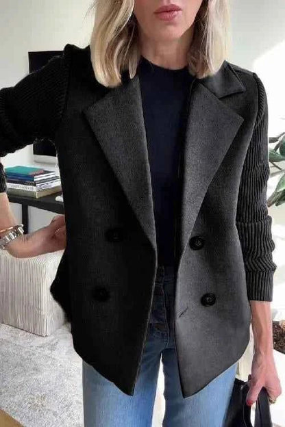Blazer with Knit Sleeves – Hybrid Design for Casual Chic Looks