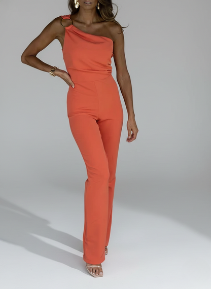 Scuba Crepe One-Shoulder Jumpsuit for Elegant Styling