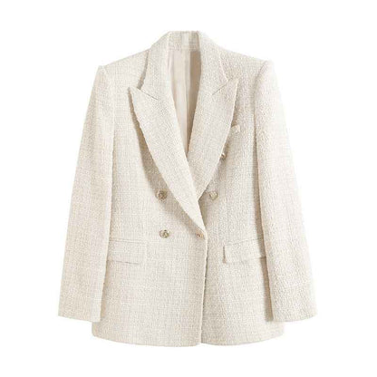 Fitted Blazer with Lapel Collar – Structured Elegant Everyday Fit