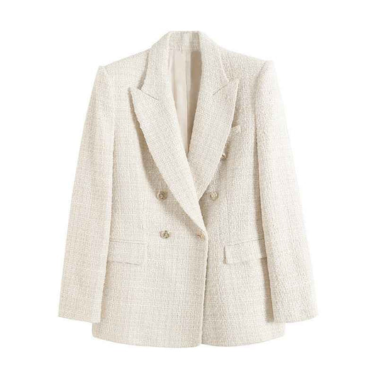 Fitted Blazer with Lapel Collar – Structured Elegant Everyday Fit
