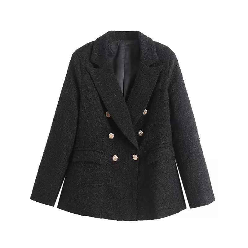 Fitted Blazer with Lapel Collar – Structured Elegant Everyday Fit