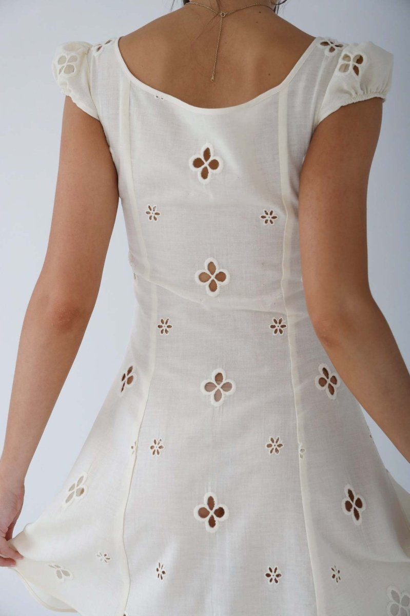 Fitted Midi Dress with Cut-Out Neckline