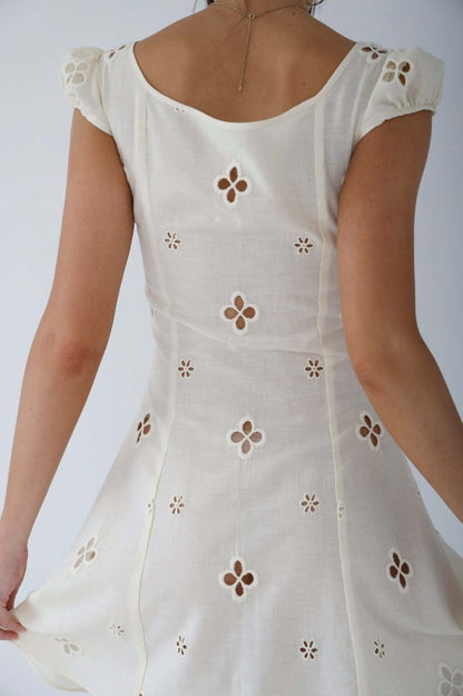 Fitted Midi Dress with Cut-Out Neckline