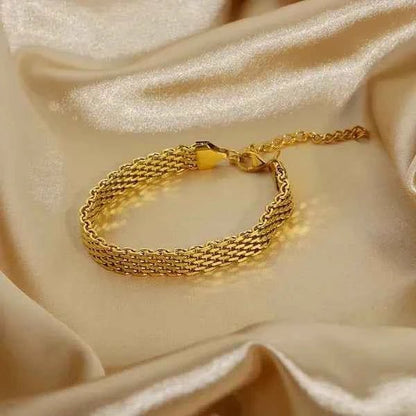 Braided Gold Bracelet for Chic Everyday Elegant Styling