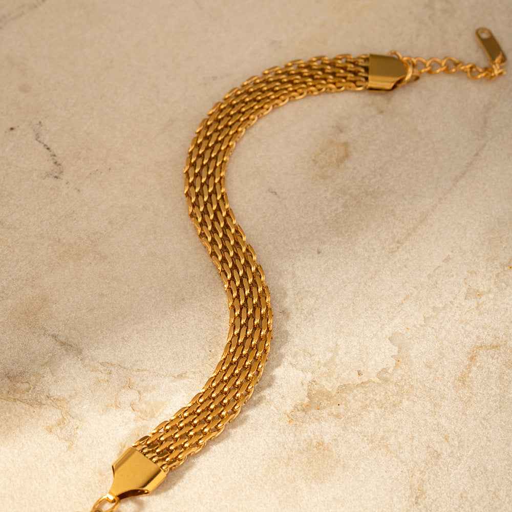 Braided Gold Bracelet for Chic Everyday Elegant Styling