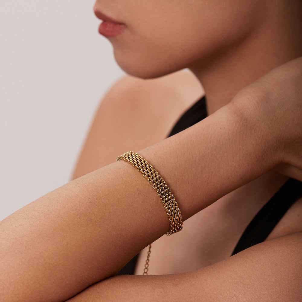 Braided Gold Bracelet for Chic Everyday Elegant Styling