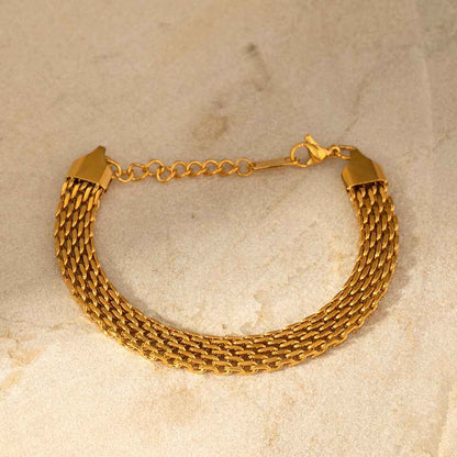 Braided Gold Bracelet for Chic Everyday Elegant Styling
