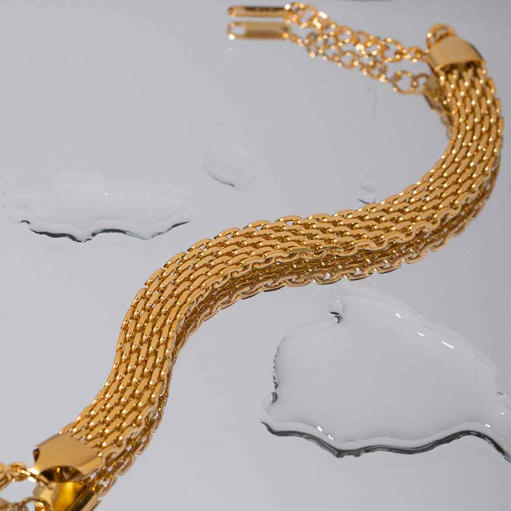 Braided Gold Bracelet for Chic Everyday Elegant Styling