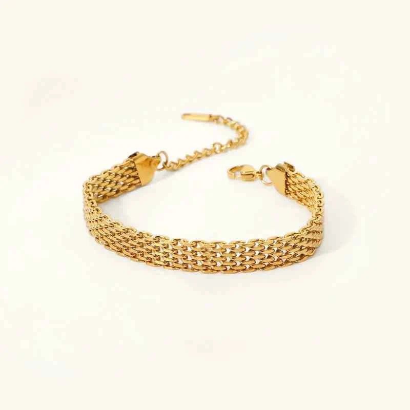 Braided Gold Bracelet for Chic Everyday Elegant Styling