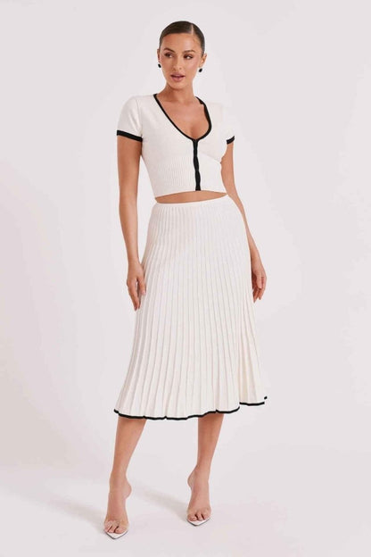 Knitted Two-Piece Set with Tie Straps for Summer Styling