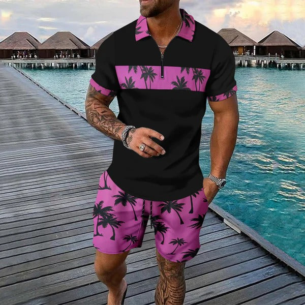 Men’s Short Sleeve Palm Print Set