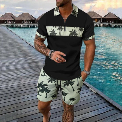 Men’s Short Sleeve Palm Print Set