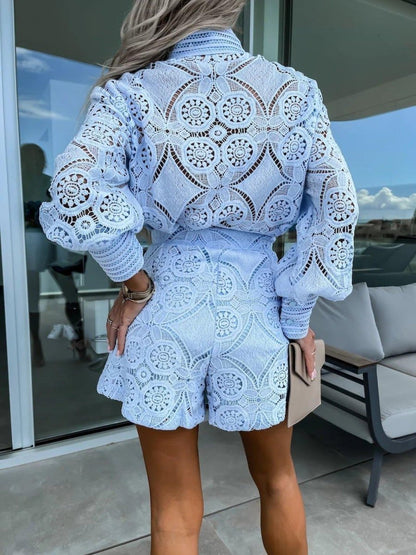 Crochet Two-Piece Set – Soft Lace Design for Summer Styling