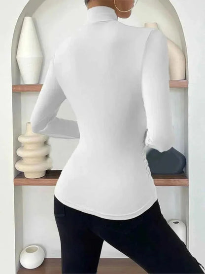 Long Sleeve Wrap Top for Elegant Everyday and Evening Wear