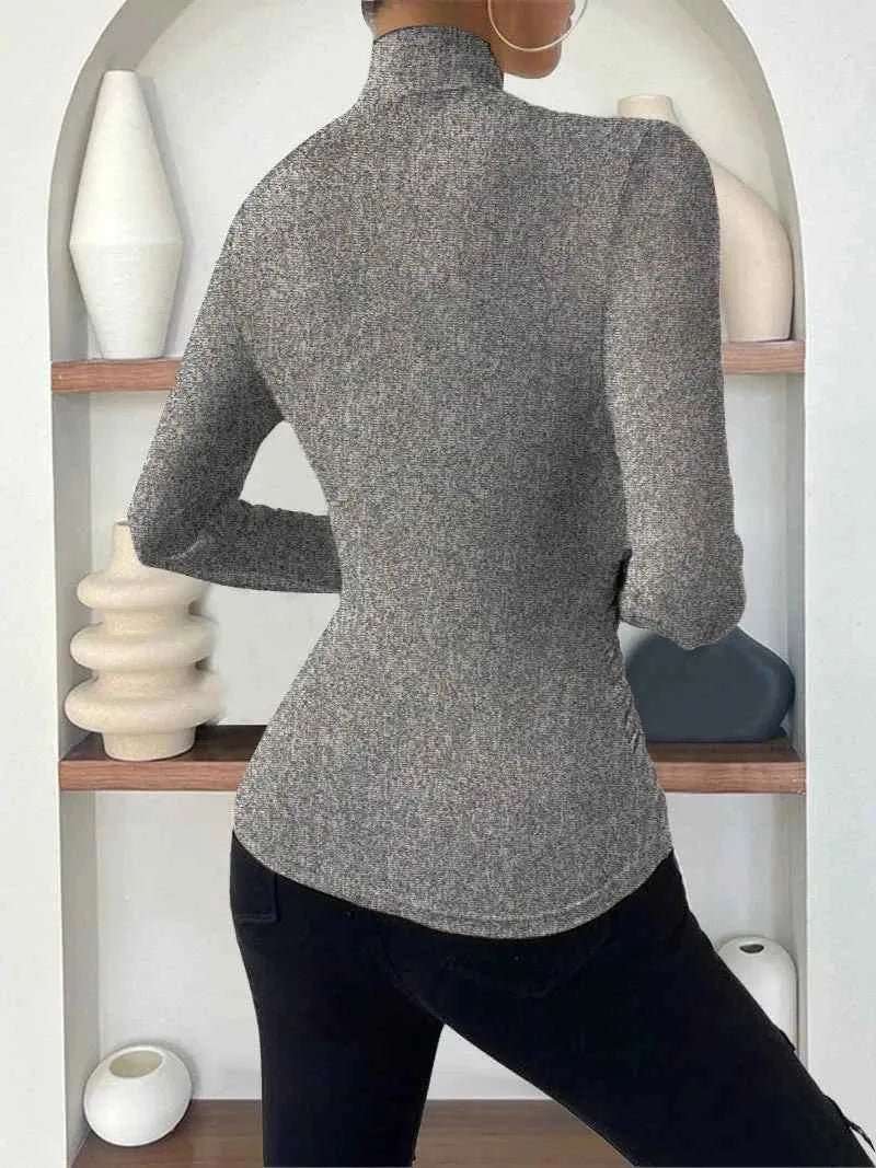 Long Sleeve Wrap Top for Elegant Everyday and Evening Wear