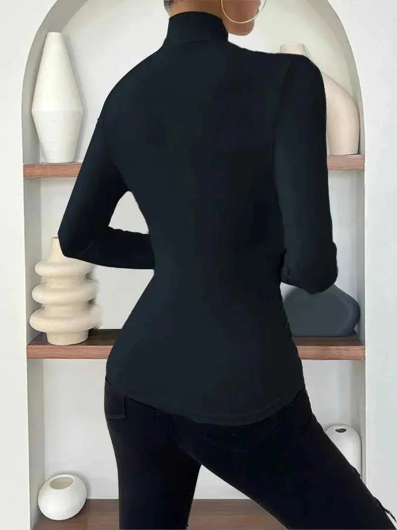 Long Sleeve Wrap Top for Elegant Everyday and Evening Wear