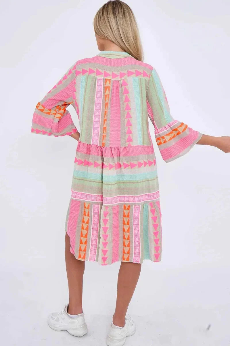 Lightweight Printed Casual Midi Dress