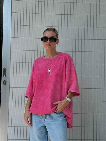 Oversized Acid-Wash T-Shirt with Relaxed Vintage Fit