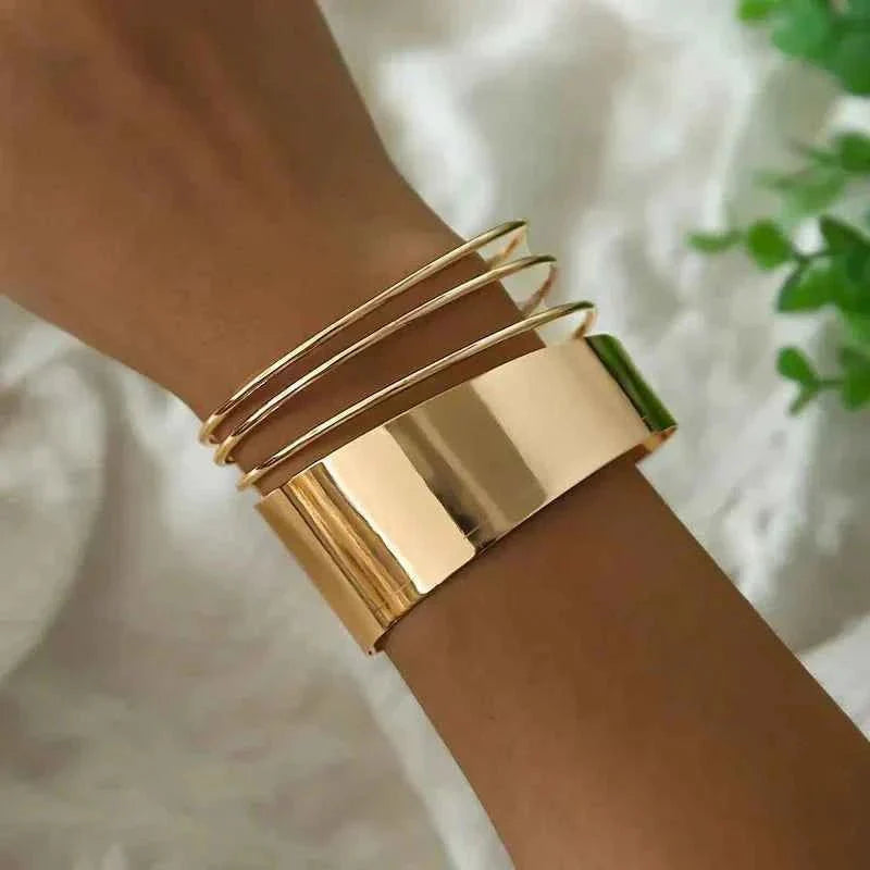 Spiral Gold Bracelet with Bold Elegant Statement Styling
