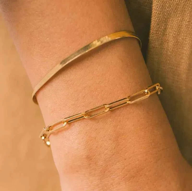 Paperclip Chain Bracelet in Gold for Elegant Everyday Styling