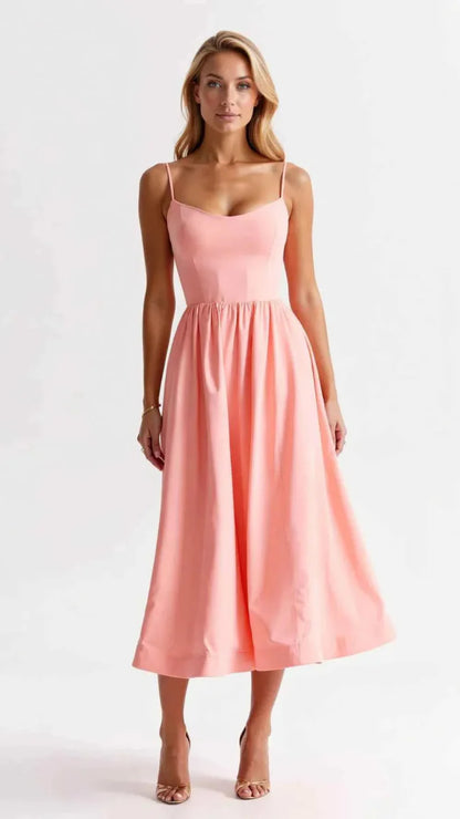 Simple Midi Dress with Waist Shaping