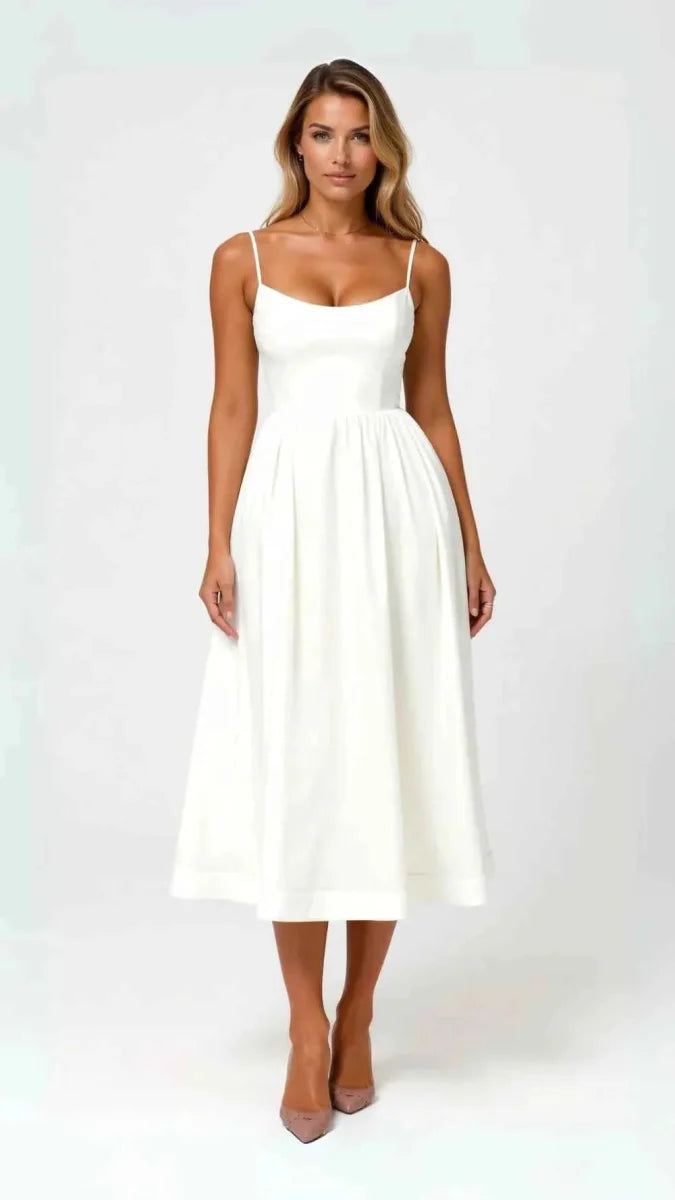 Simple Midi Dress with Waist Shaping
