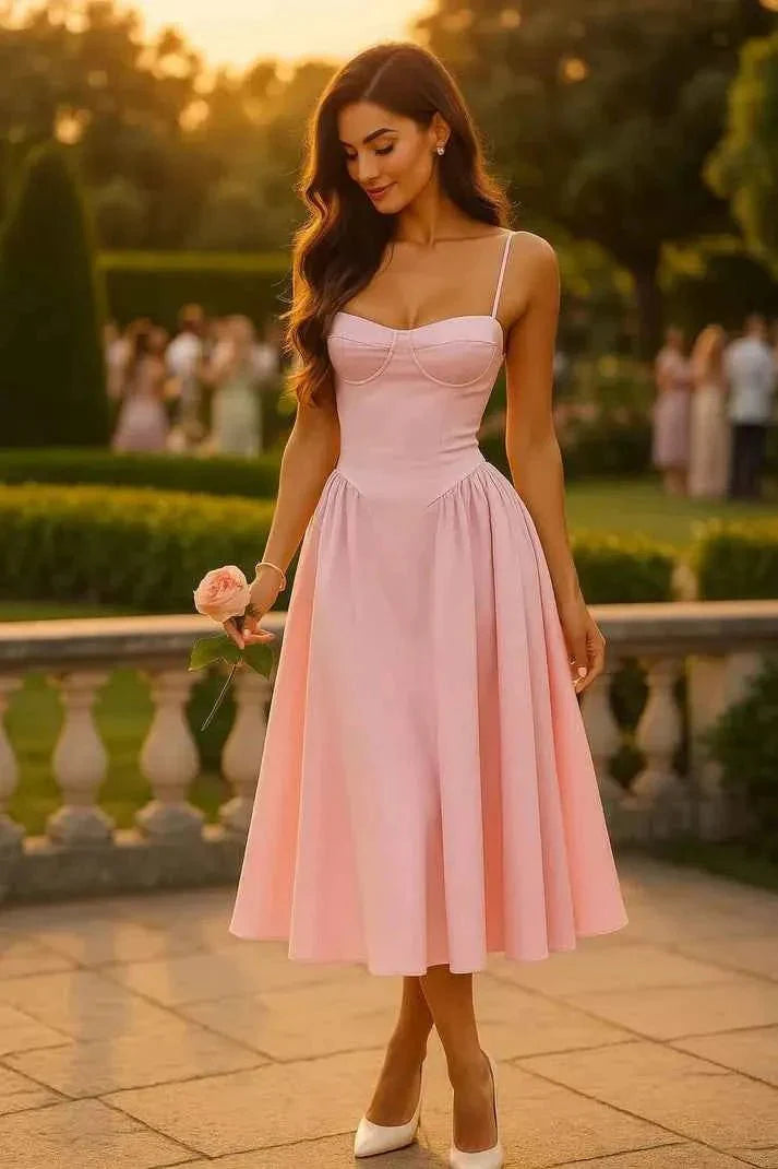 Fitted Corset Midi Dress